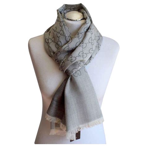 gucci scarf dark grey|Gucci and net sten scarf.